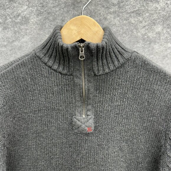 Polo Ralph Lauren Men's Pullover Sweater Old Money, 1/4 Zip 100% Cotton, Gray, M - Picture 3 of 10